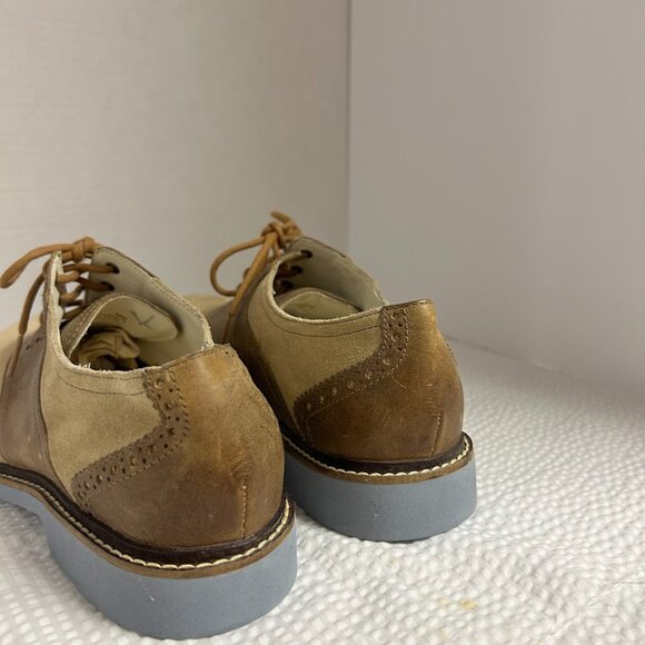 Cole Haan Men’s Two-Tone Suede Saddle Oxford Shoes Tan/Brown Size 8.5M - Picture 9 of 12